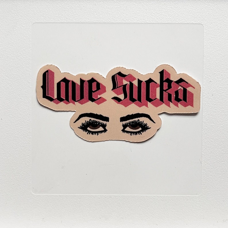 Love Sucks but its so worth it Eye Roll Sticker Valentine's Day Romance Relationship Valentine Gifts for her image 4