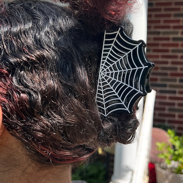 Pince à cheveux toile d'araignée | Araignée | Halloween | Effrayant | Accessoires tendance