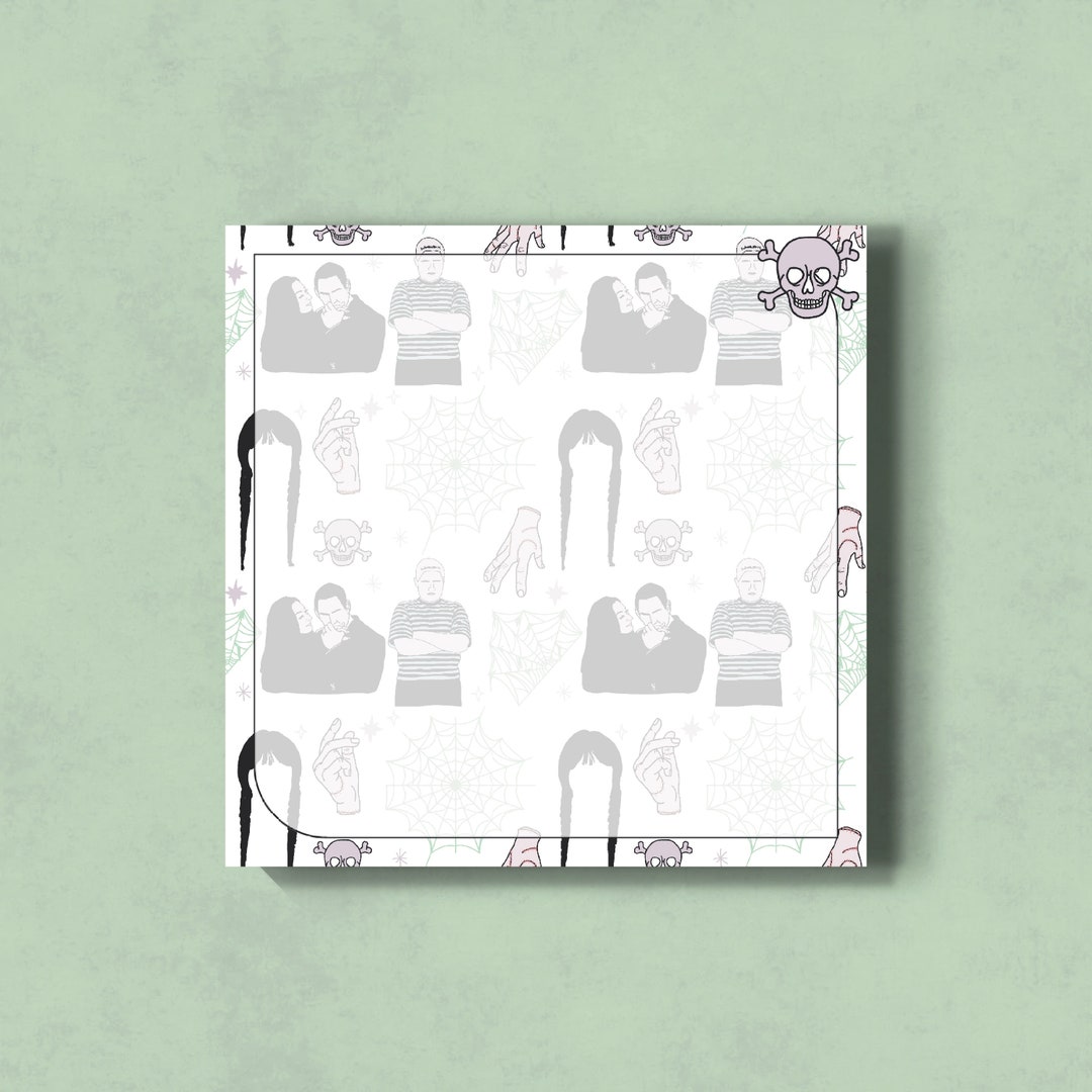The Addams Family Pastel Sticky Notes Cute Pastel Stationery Wednesday
