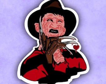 Flirty Freddy Kreuger Sticker | Halloween | Horror | Valentines Day | Love | Flirty | Valloween
