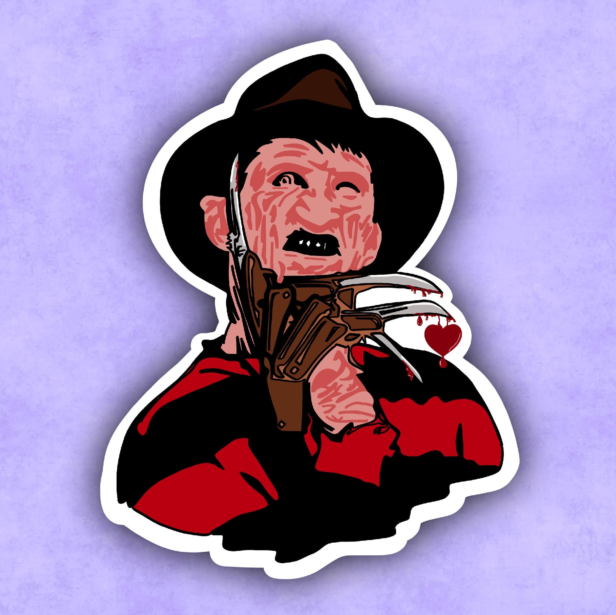 Flirty Freddy Kreuger Sticker Halloween Horror Valentines