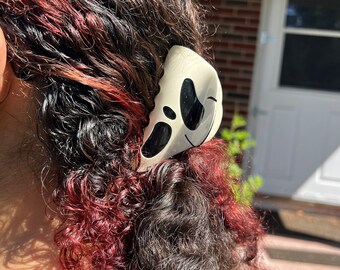 Ghost Face Scream Style Hair Claw Clip | Horror | Halloween | Spooky | Trendy Accessories