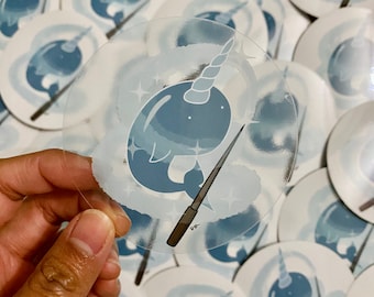 Narwhal Patronus Sticker: Weatherproof, 3" x 3"