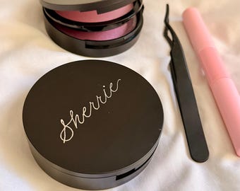 Personalized Foil Embossed Travel Lashes Compact Case