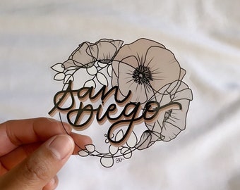 San Diego Floral Sticker
