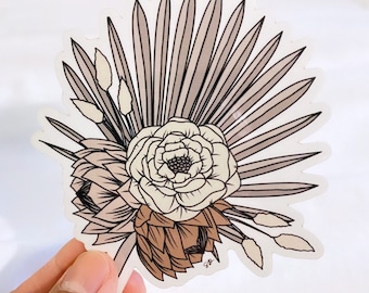 Dried Palm Frond Bouquet Sticker