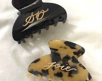 Small Personalized Hand Engraved Hair Clip