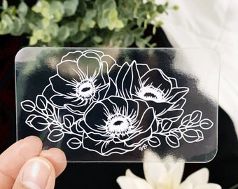 Clear White Floral Sticker