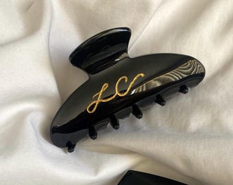 Medium Personalized Hand Engraved Hair Clip