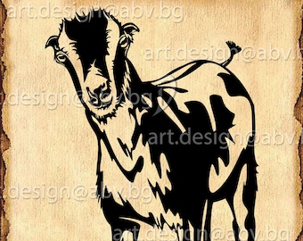 LaMancha Goat Vector Art: Graphic Image (Digital Download)