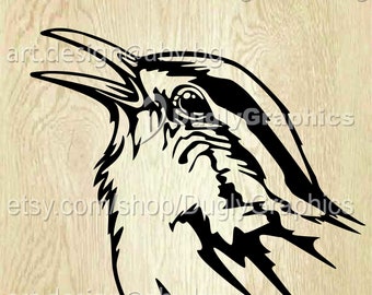 Vector wren head graphic (ai, eps, pdf, svg, dxf, png, jpg)