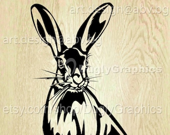 Vector HARE AI eps PNG pdf svg dxf jpg Download Digital graphical animal European Hare image rabbit