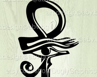 Ankh and Horus Eye Vector Graphic: Ancient Egypt Symbol (Digital Download)