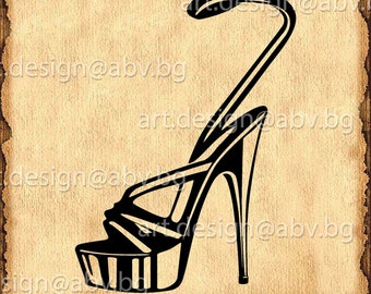 High Heel Shoe Vector Art: Stiletto Graphic (Digital Download)
