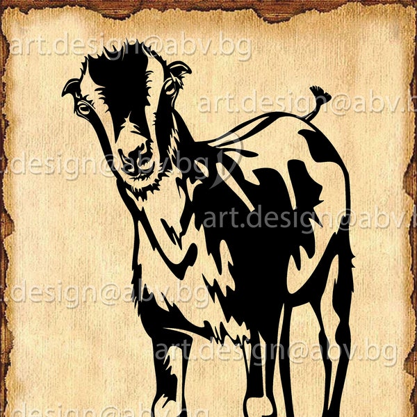 Vector LAMANCHA GOAT, AI, png, eps, pdf, svg, dxf, jpg Instant Download, graphical image Art Print, animal, Digital image