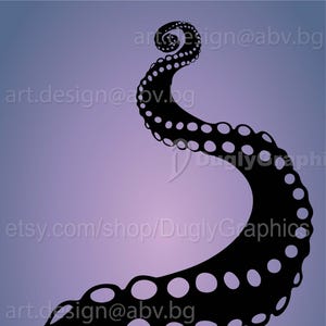 Vector OCTOPUS TENTACLE, duivelsvis, AI, eps, pdf, svg, dxf, png, jpg, grafisch digitaal downloadkunstwerk, grafische afbeelding