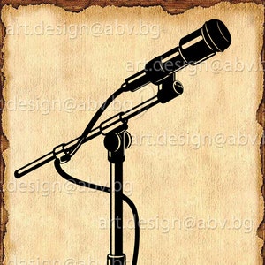 Microphone Stand Vector Image (Digital Download)