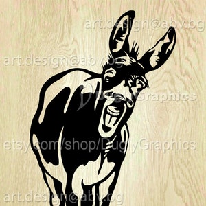 Vector LAUGHING DONKEY, Ai Eps Dxf Svg Pdf Png Jpg Download, Digital ...