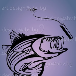 Vector vis, gestreepte baars, dynamiet, AI, eps, pdf, png, svg, dxf, jpg afbeelding afbeelding digitale download artwork, dynamiet Svg, coupons