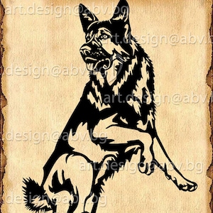 Vector DOG, Dancing German Shepherd, AI, png, pdf, eps, svg, dxf, jpg Download, Digital image, graphical, animal, discount coupons