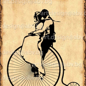 Vektor HOCHZEITSFAHRRAD, frisch verheiratet, Silhouette, ai, eps, pdf, PNG, svg, dxf, jpg, graphisch, Rabatt-Coupons