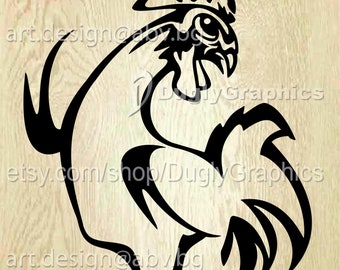 Rooster Vector Graphic, Silly Angry Faces (Digital Download