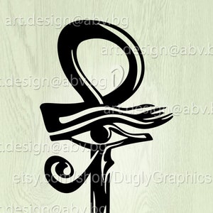 Vector ANKH and HORUS EYE - Ancient Egypt Symbol ai eps svg dxf pdf png jpg Image Graphic Digital Download Artwork