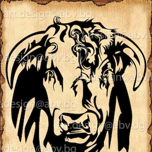 Vector HEREFORD BULL, ai, eps, pdf, svg, dxf, png, jpg  Image Graphic Digital Download Artwork, horned Hereford bull, graphical, coupons