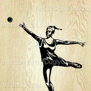 Sport Girl Vector Art: Petanque Ball Graphic (Digital Download)
