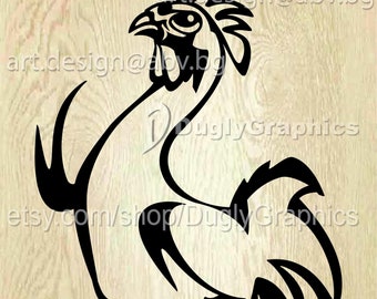 Vector Rooster Graphic, Silly Angry Faces (Digital Download)