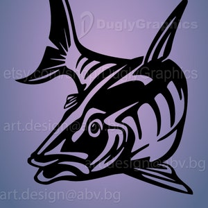 Vector BONEFISH, ai, eps, pdf, png, svg, dxf, jpg Image Graphic Digital Download graphical Artwork