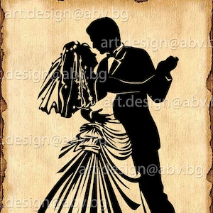Vetor DANÇA DE CASAMENTO, recém-casados, ai, eps, pdf, PNG, svg, dxf, jpg, gráfico, silhueta, cupons de desconto