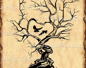 Love Bird Tree Svg Etsy