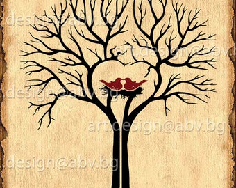 Love Bird Tree Svg Etsy
