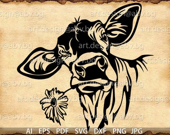 Download Cartoon Cow Svg Etsy