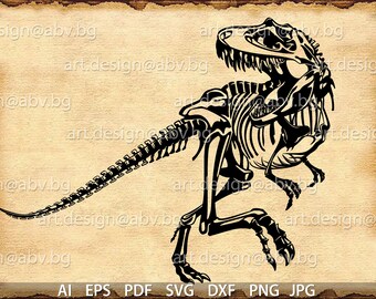 Download Free T Rex Skeleton Svg Etsy PSD Mockup Template