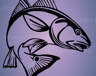 Download Vector RED FISH AI eps pdf png svg dxf jpg Image | Etsy