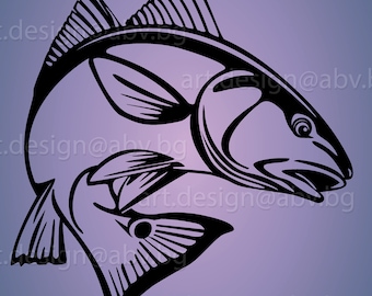 Download Vector RED FISH AI eps pdf png svg dxf jpg Image | Etsy