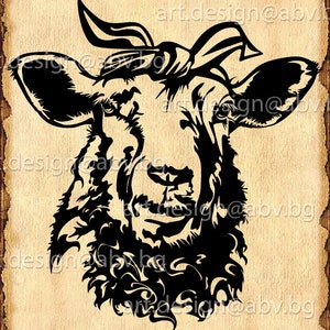 Vector SHEEP head, bandana, AI, PNG, eps, pdf, svg, dxf, jpg Instant Download, graphical image Art Print, animal, Digital image