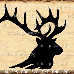 Vector DEER head, AI, PNG, eps, pdf, svg, dxf, jpg Download, Digital, graphical, discount coupons