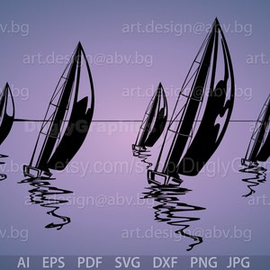 Vector SAILBOATS ai eps svg dxf pdf png jpg Download Digital image graphical boats regatta