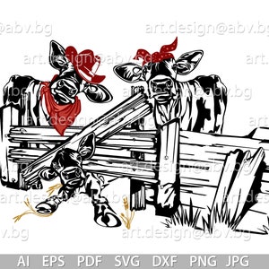Vector COW FAMILY, calf, ai, png, eps, pdf, svg, dxf, jpg, svg cow, graphical image Art, heifer, muzzle, funny