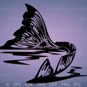Vector RED FISH FIN, ai, eps, pdf, png, svg, dxf, jpg Image Graphic Digital Download Artwork, stylized tail, graphical, discount coupons