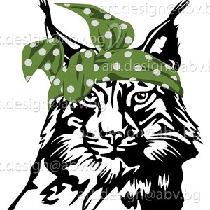 Vector WILDCAT with bandana, AI, eps, pdf, svg, dxf, png, jpg Image Download Artwork, Graphic Digital , animal, discount coupons