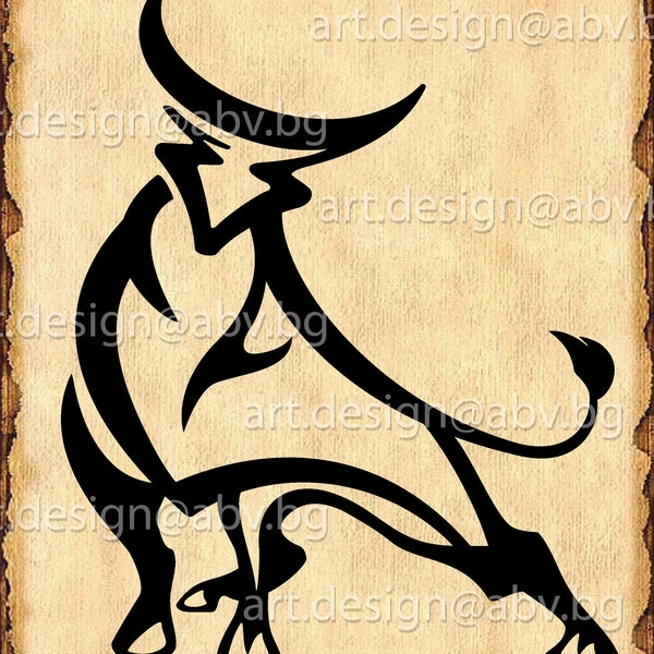 Vector ZODIAC TAURUS AI eps pdf png svg dxf jpg Image graphique téléchargement numérique oeuvre graphique