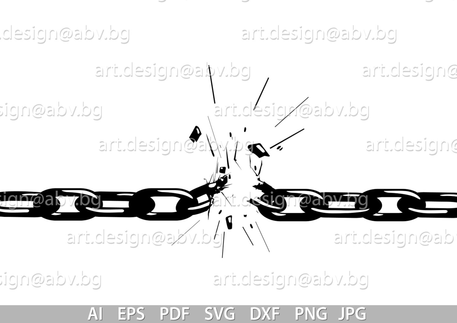 Broken Chain Vector File Broken Chains Vector Graphic (digital Download) - Etsy