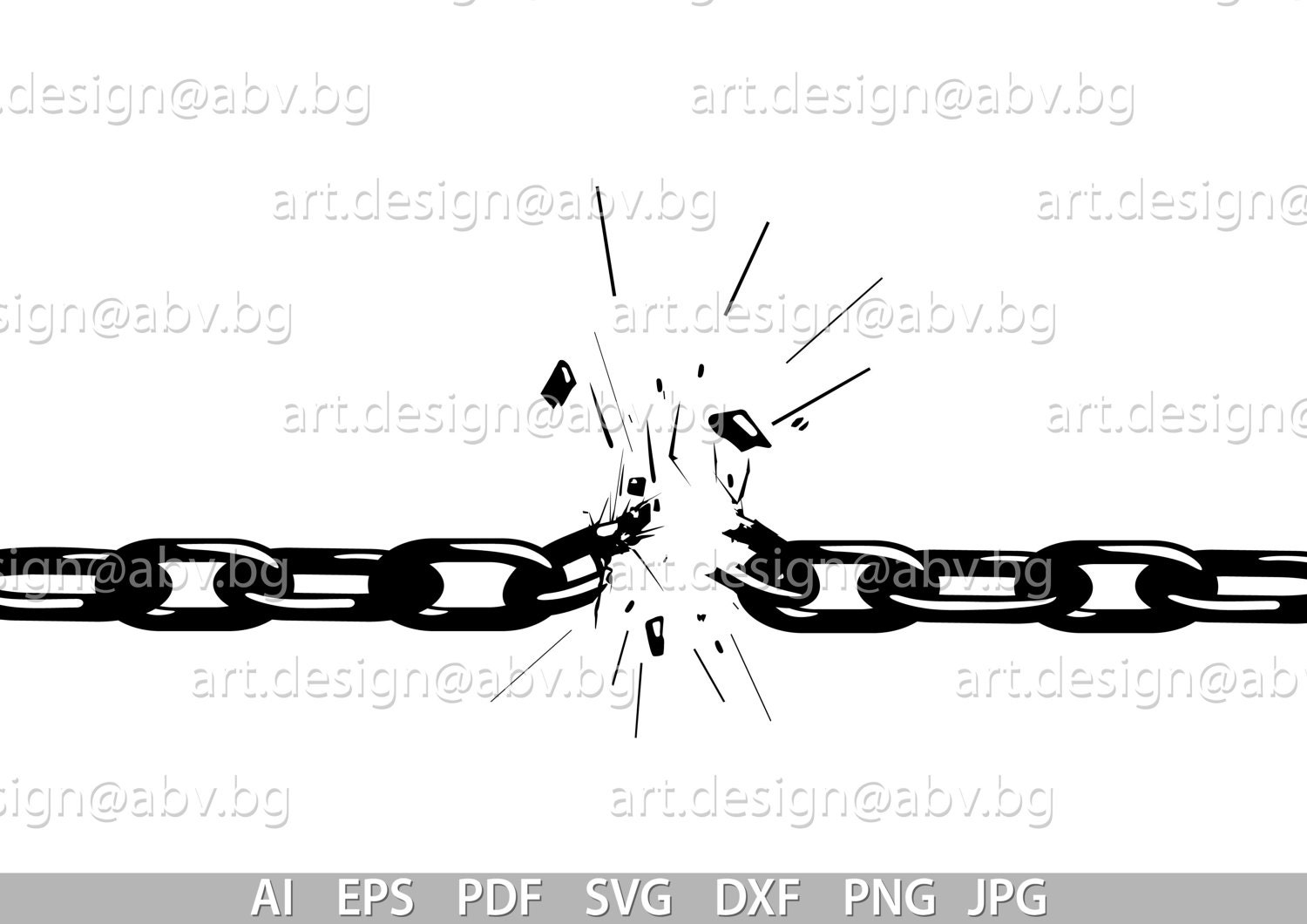Broken Chains Vector Graphic (digital Download) - Etsy