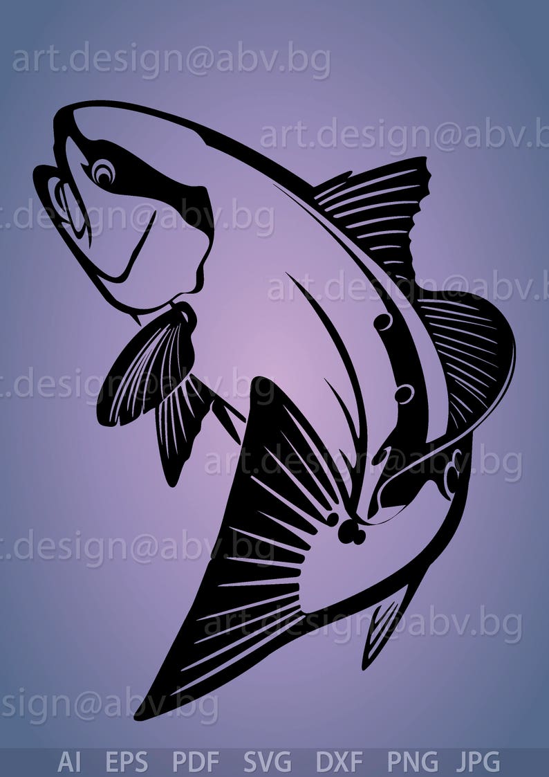 Download Vector RED FISH ai eps pdf png svg dxf jpg Image | Etsy