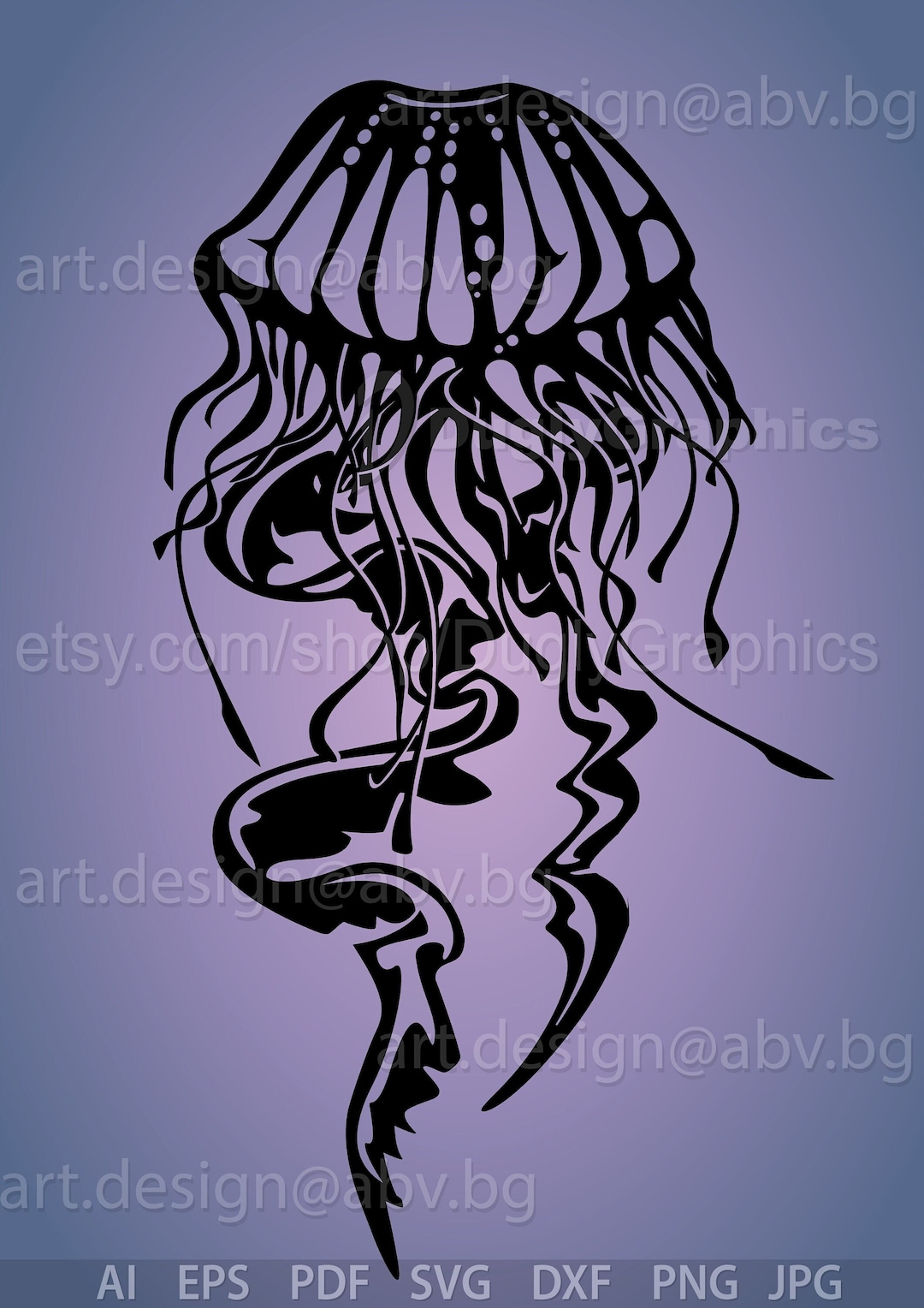 Vector JELLYFISH, Medusa, AI, Eps, Pdf, Svg, Dxf, Png, Jpg Image