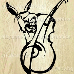 Vector DONKEY with violin SVG head ai eps pdf png dxf jpg Download Digital image graphical pet animal discount coupons